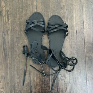 NWOT Madewell black tie strappy sandals